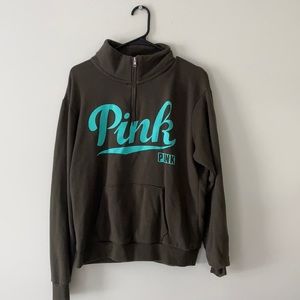 Victoria Secret quarter zip olive green green